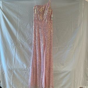 Full length sequin dress in pink